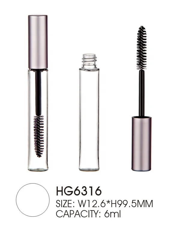 6ml transparent clear cosmetic packaging aluminium empty mascara tube