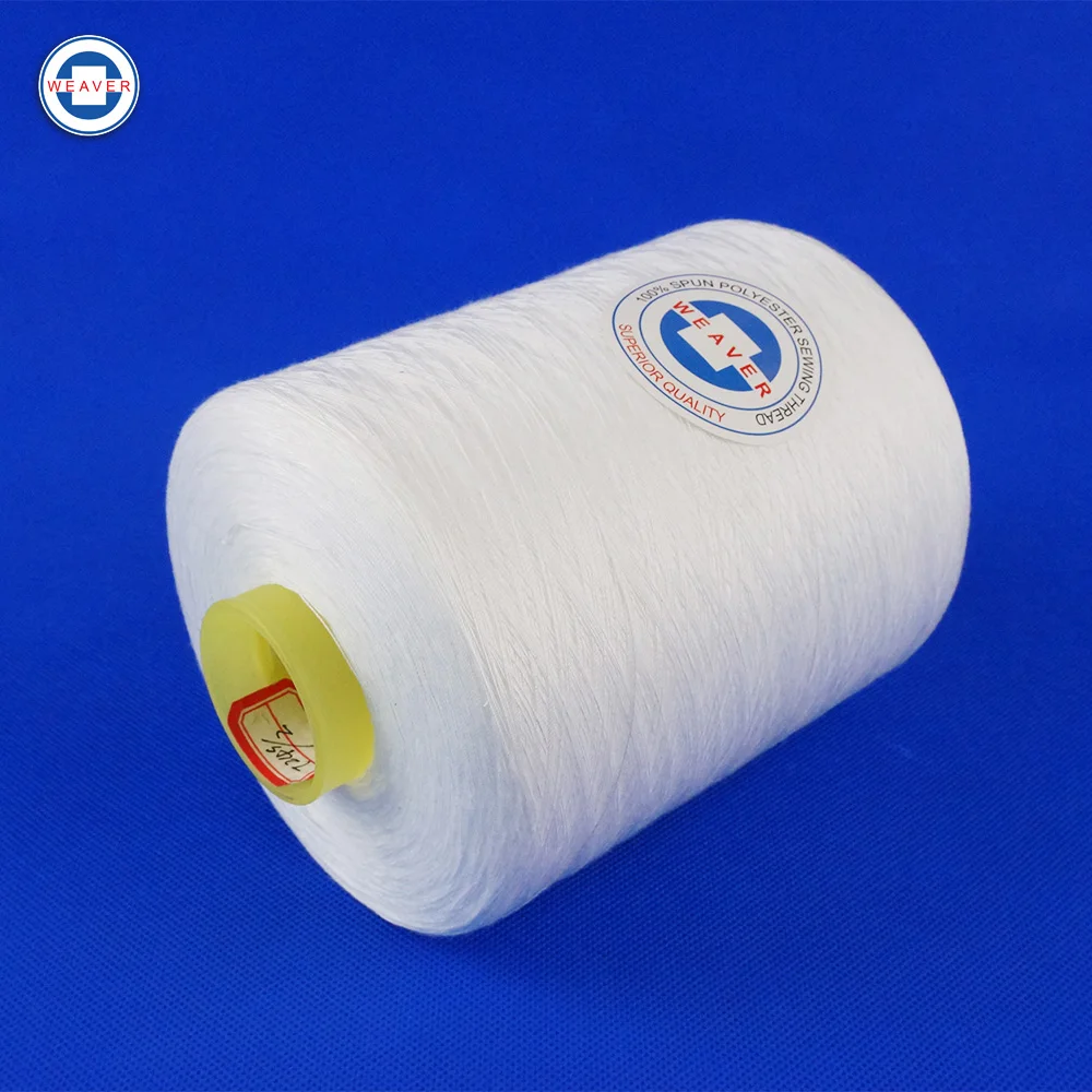 China Hebei Sewing Thread good quality  Optical White Yarn 100% spun polyester yarn tailoring materials air splicers yarn 42/2