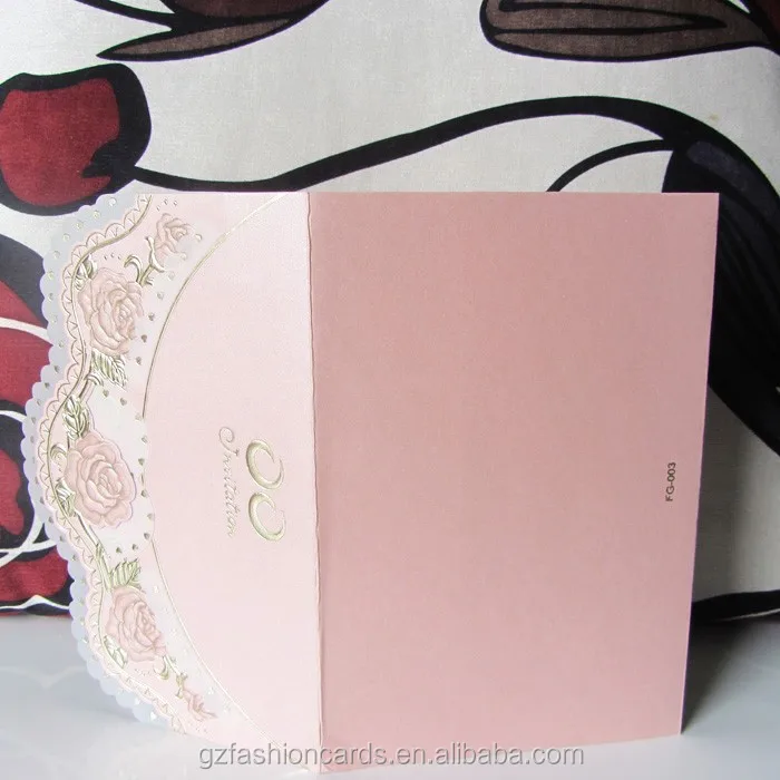 Tracing Paper Gold Rose Embossed Custom Fold Wedding Invitation Covers
