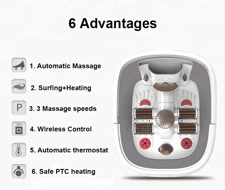 wholesale foot massage machine wireless control automatic foot bath basin