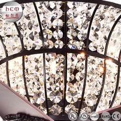 Luxury Crystal chandelier ceiling fan Rustic silver crystal remote control ceiling fan with light