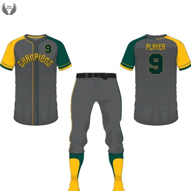 
Polyester custom design team player baseball uniform sets 
