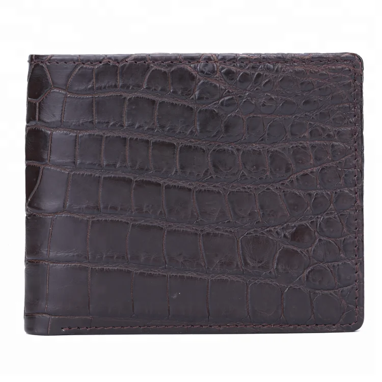 
100% Genuine Grain Crocodile Leather short men wallet custom customized money cash luxury foldable slim wallets for man purses 