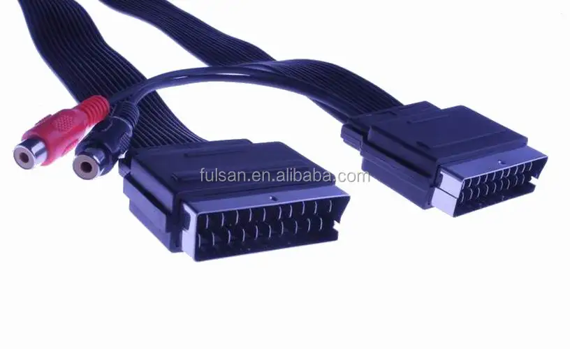 21 Pin Scart Cable Lead Fully Wired 1.5m 1.8m 2m 3m