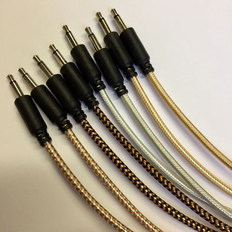Braided 3.5mm to 3.5mm mono patch cables for use with Modular Synthesizers