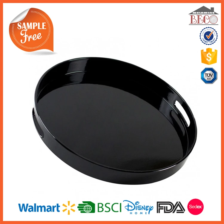 Wholesale SPA Black Melamine Hotel Amenity Tray with Custom design