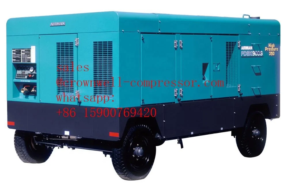 PDSJ750S-4B2 AIRMAN portable screw compressor Trailer High Pressure series ENGINE MITSUBISHI 2 stage pressure switching