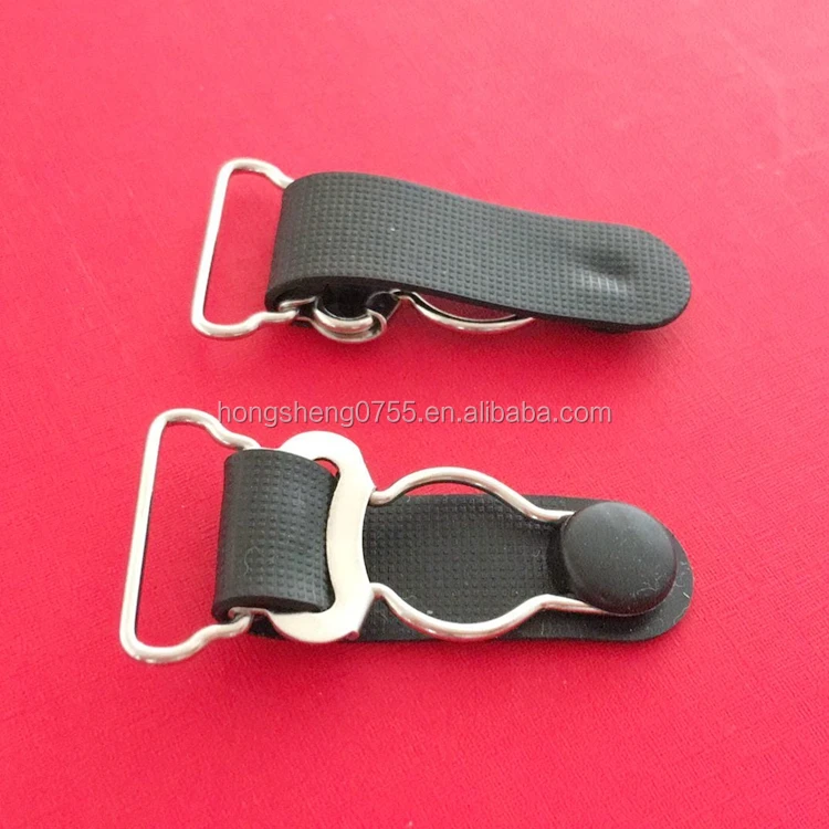 factory supply metal suspender garter belt clip with rubber wholesale