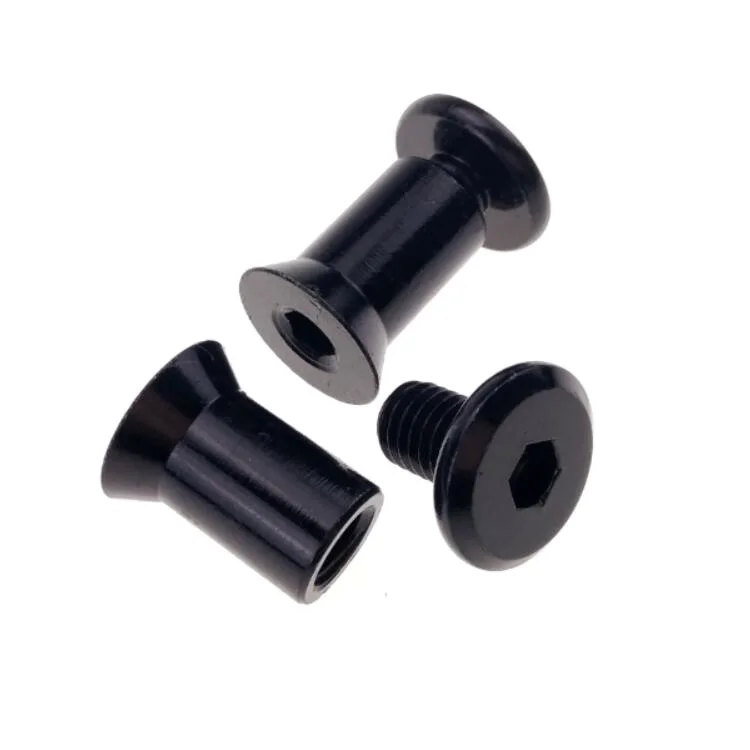 Black Stainless Steel Book Screws Assembled Binding Post Bolts 1/4 Socket Head