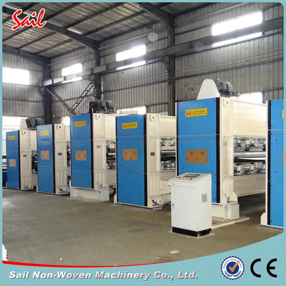 Polyester staple fiber needle punched nonwoven geotextile manufacturing machine