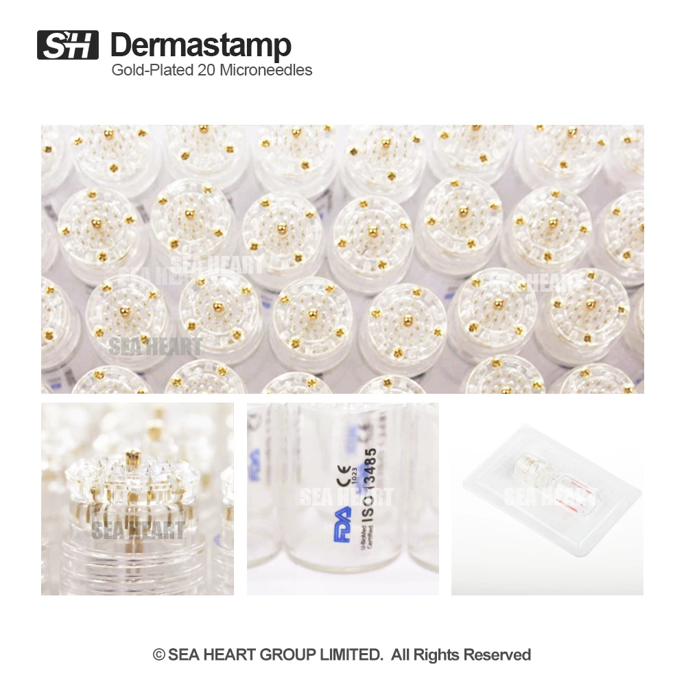  Мезотерапия гидравлическая игла 20 микроигл золотые наконечники Дерма штамп для гиалуроновой кислоты