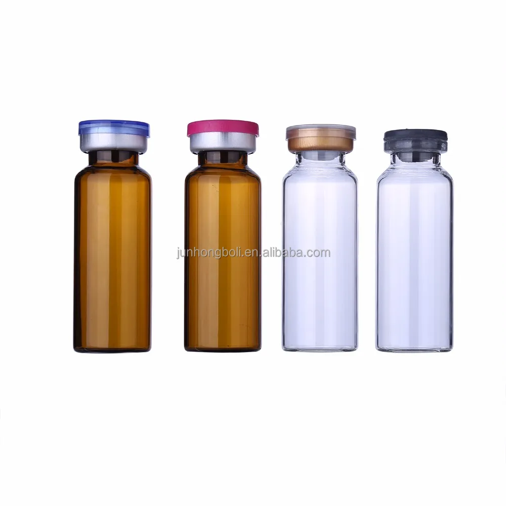 10ml 20ml 30ml Clear glass penicillin bottle liquid medicine empty injection bottle with rubber stopper glass pencillin bottle