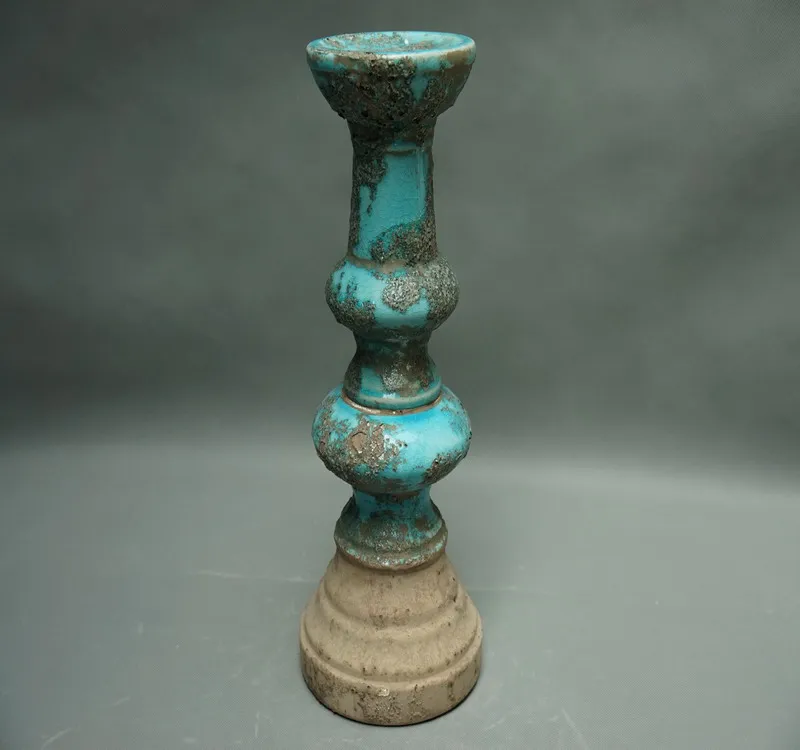 2018 Chaozhou antique turquoise ceramic adorns decorative home decorating candle holders