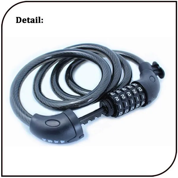 High quality 5 Digital Cable Bike Lock 1200mAh Anti-theft combination bicycle cable lock with password bike lock