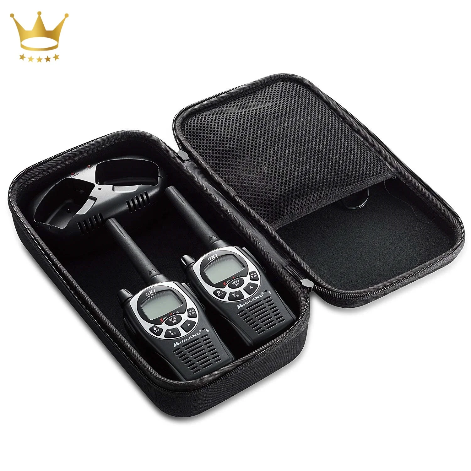 Black Hard Case Bag Fits Midland GXT1000VP4 Two-Way Radio