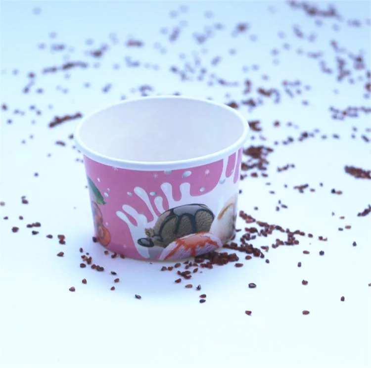 
China high quality 6oz flexo printing logo paper ice cream cups with dome lid 