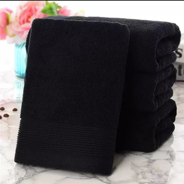 100% cotton customized size black soft china factory wholesale bath towel in any size with embroidery logo