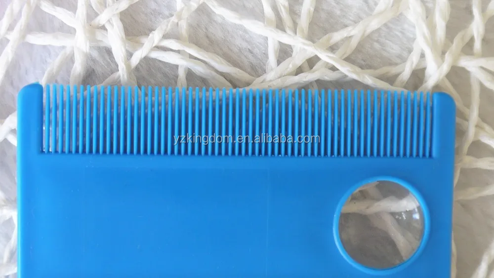 Wholesale Double Sided Plastic Coarse Fine Teeth Child Hair Lice Nit Flea Tick Louse Comb With Magnifier Len