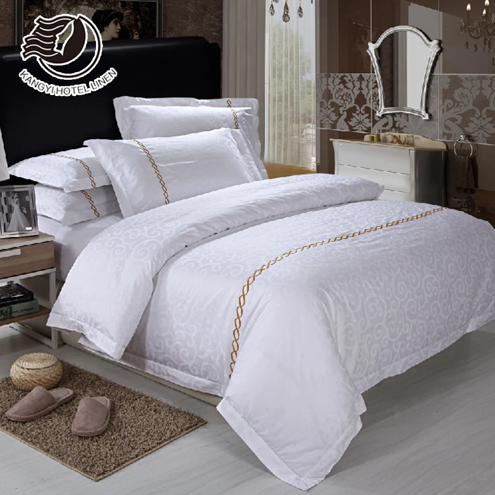 Роскошное гостиничное белье 5 звезд 100 хлопок качественное постельное с принтом на заказ для отеля Фошань