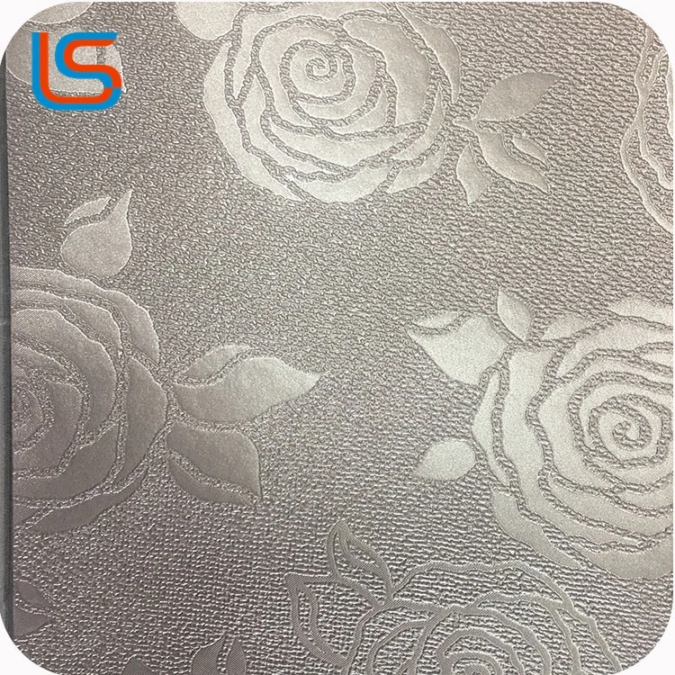 
faux leather wall panels Pretty Rose Pattern PVC Synthetic Leather 