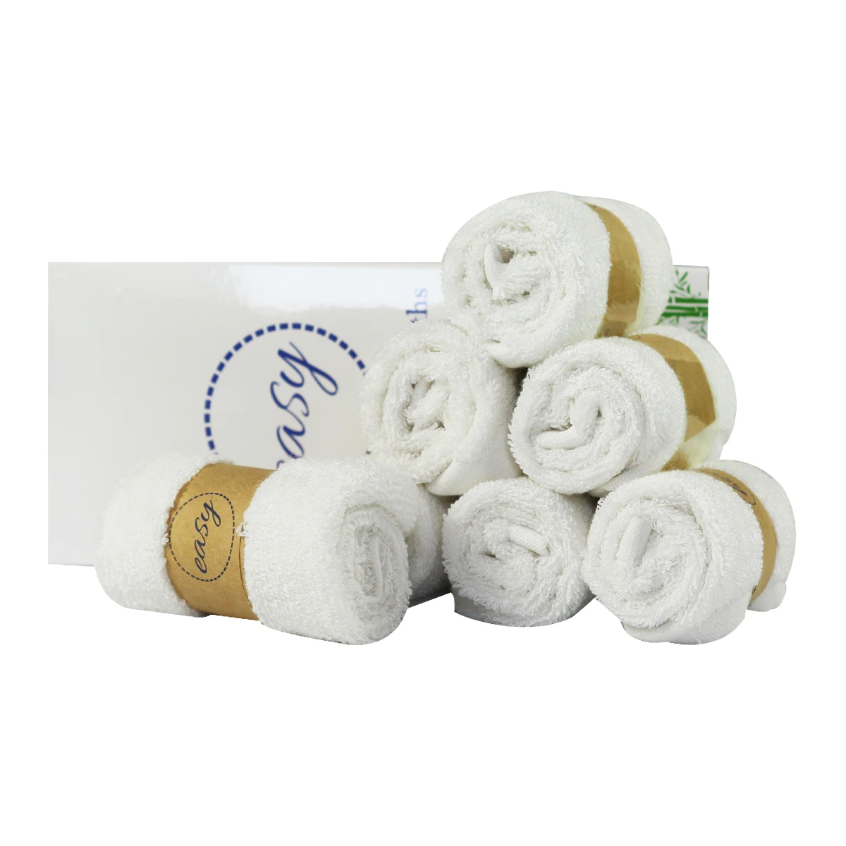 Organic bamboo baby washcloths sensitive skin white wash cloth towel