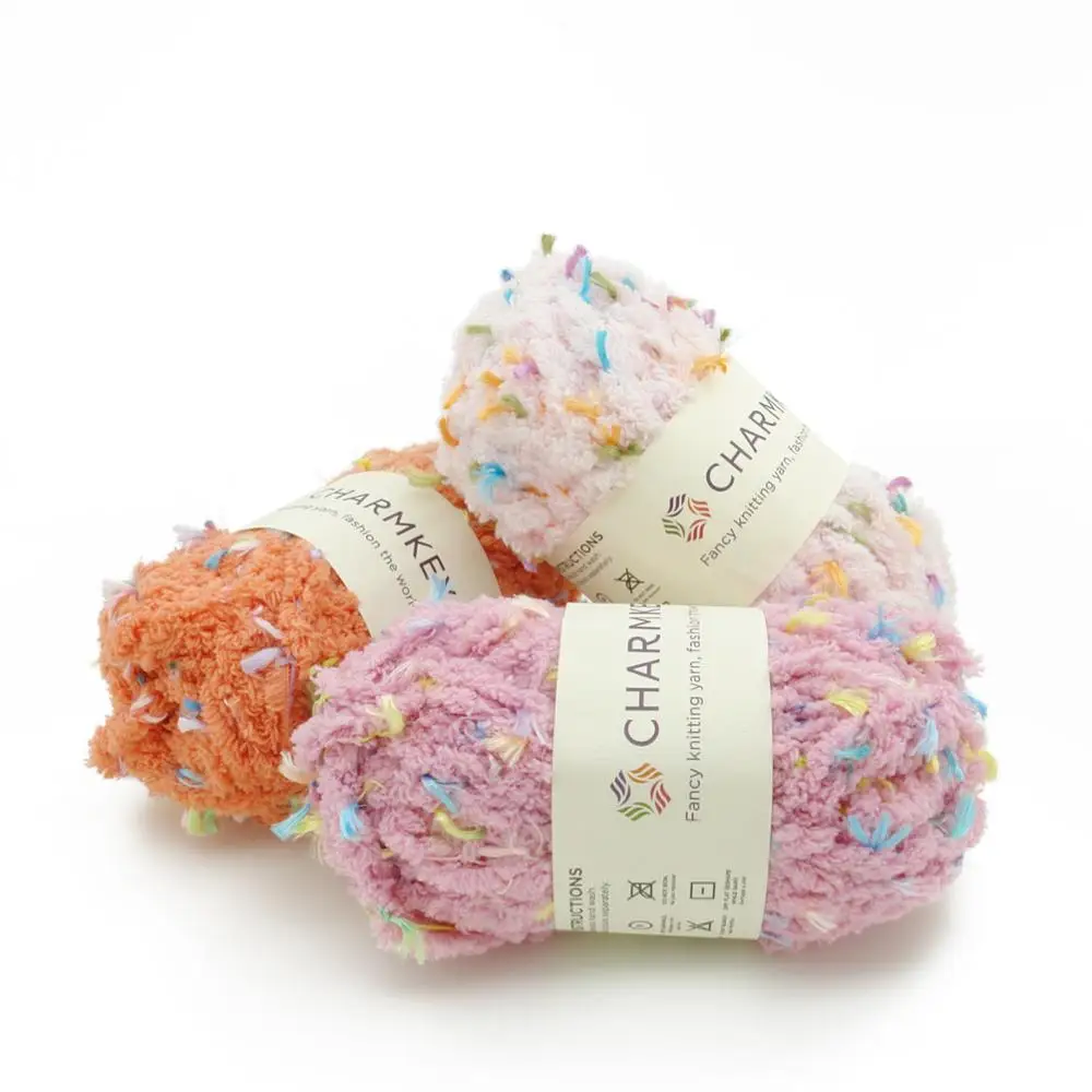 Factory price wholesale colorful polyester chenille knitting yarn made in China