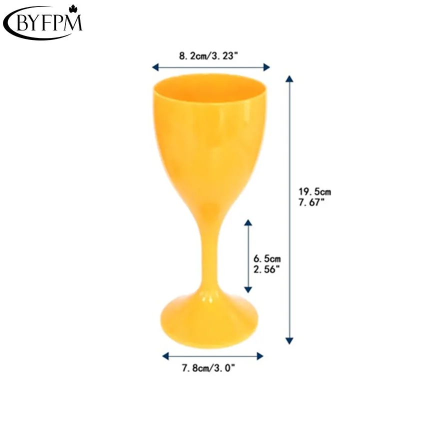 300ml Factory Customized Size Acrylic Wine Goblet Solid Color Food Grade Plastic Black Drinking Wine Glass for Sale