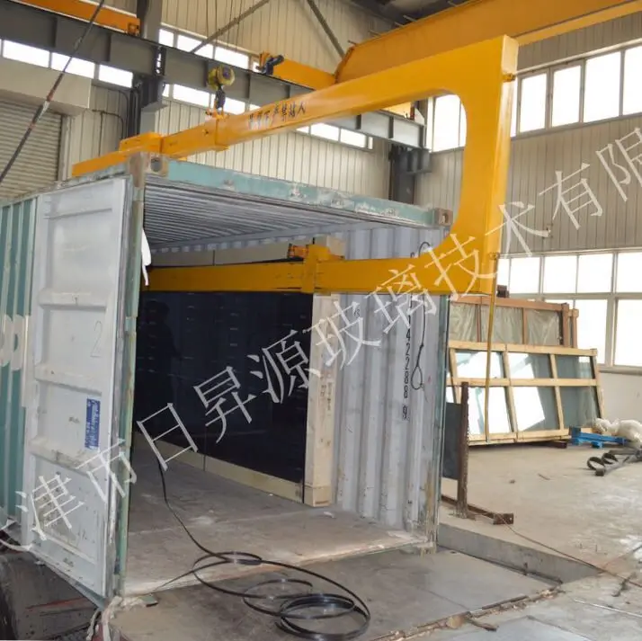 U shape crane attachment lifter for glass loading and unloading