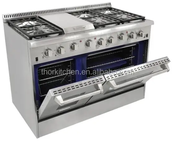
Professional Oven 6 Burner Gas Cooking Range with Griddle 