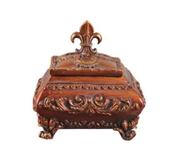 Attractive Ornate Silver Resin Trinket Box For House Decoration