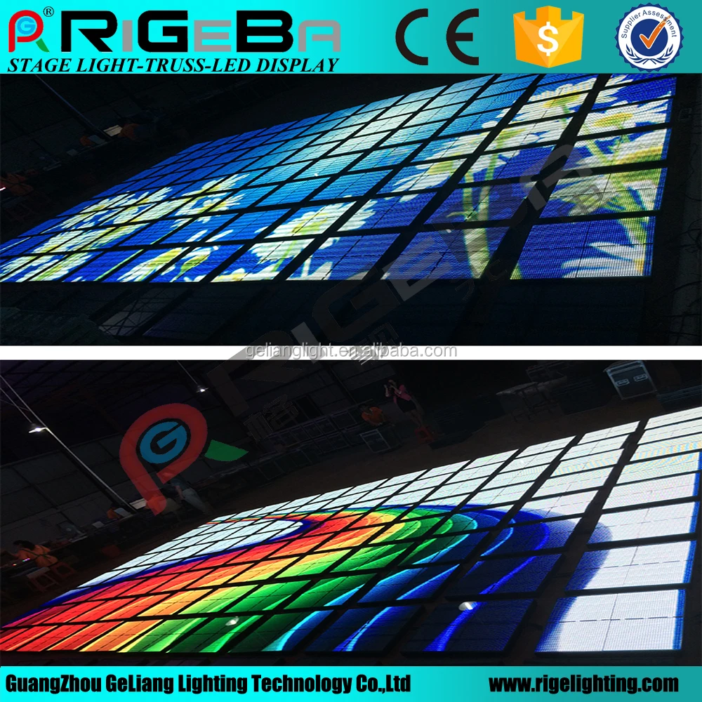 rigeba brand waterproof P10 led video display screen video dance  floor for events