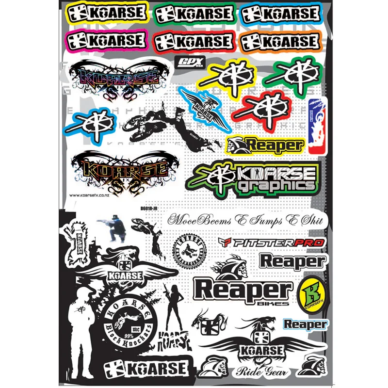 Automotive Sponsor Logo Decal Sticker Motorcycle/Dirt Bike/Car/Helmet Decal Sticker Graphic Set Logo Adhesive