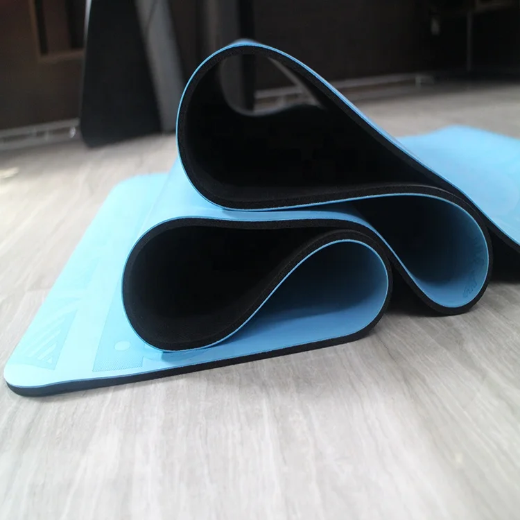 eco Friendly Extra Thick Anti Skid guide Line Natural Rubber Easy Clean custom PU leather Yoga Mat adult size large wider mat