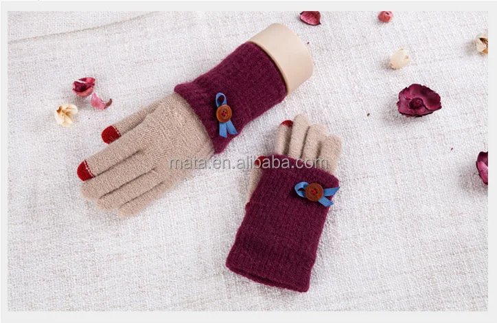 Cute Design Girls Twin Set Touch Screen Gloves for Christmas Gift