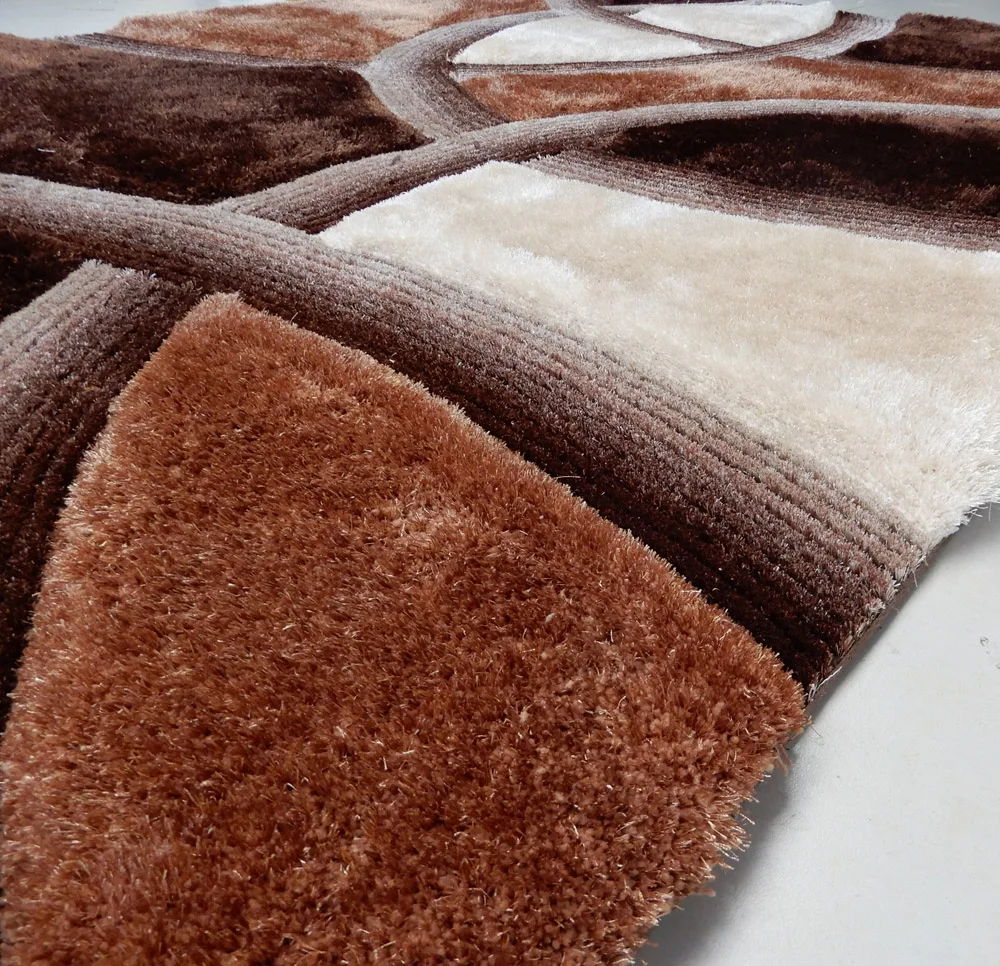 Luxury Living Room Chocolate Modern Design 3d Shaggy Rug Floor Area Rug Carpets and Rugs