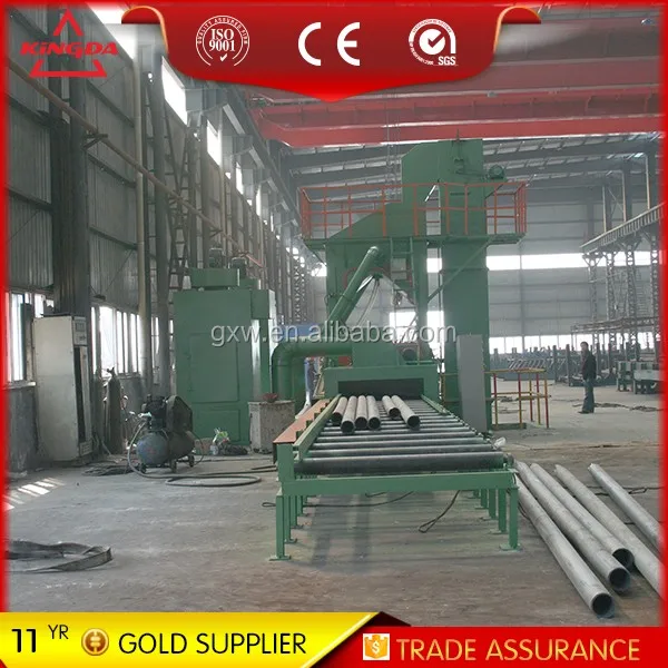 steel tube pipe surface cleaning shot blasting machine