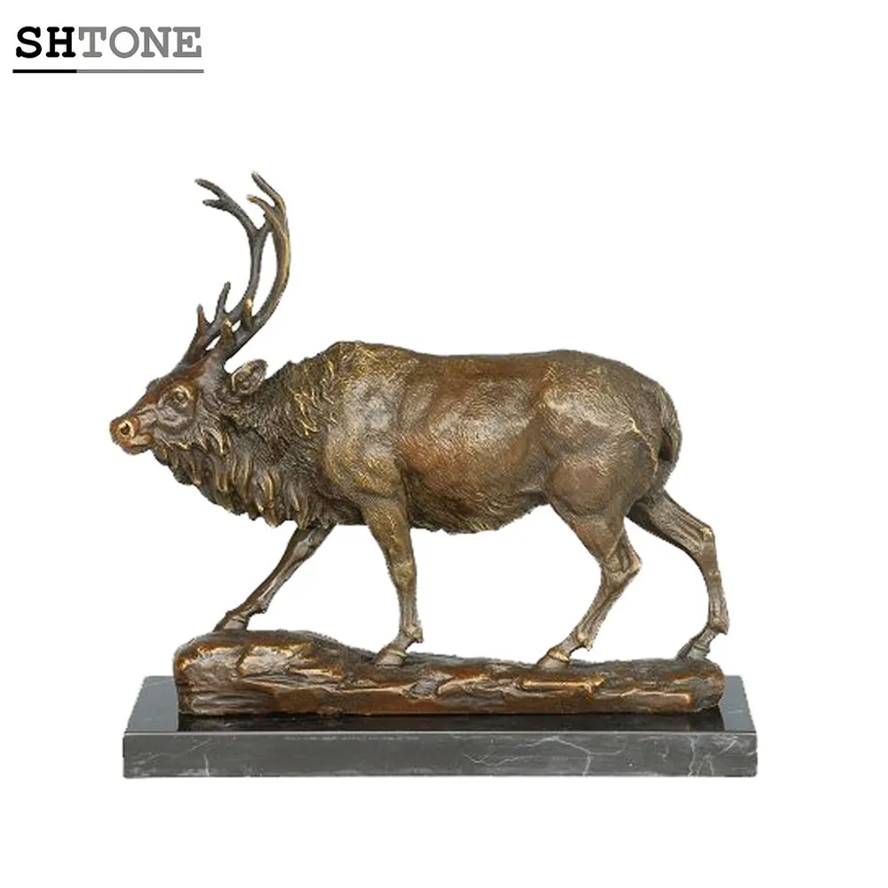 Shtone олень Бронзовых Статуй TPAL-207 скульптуры животных лось украшения дома предметы прикладного искусства фигурки