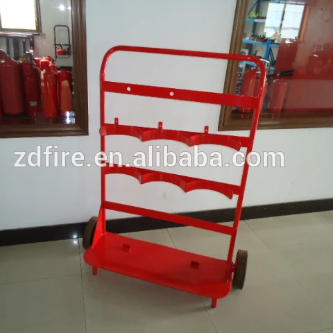 Hanging portable fire extinguisher trolley