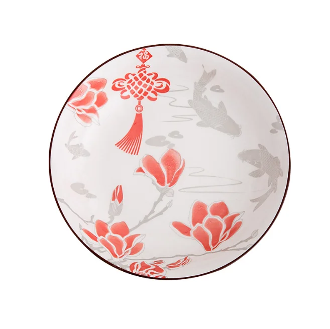 Wedding Tableware Marble Porcelain Ceramic Charger Plate White Customized Logo Opp Bag Walmart Plate Dish Engraving 13b Plate