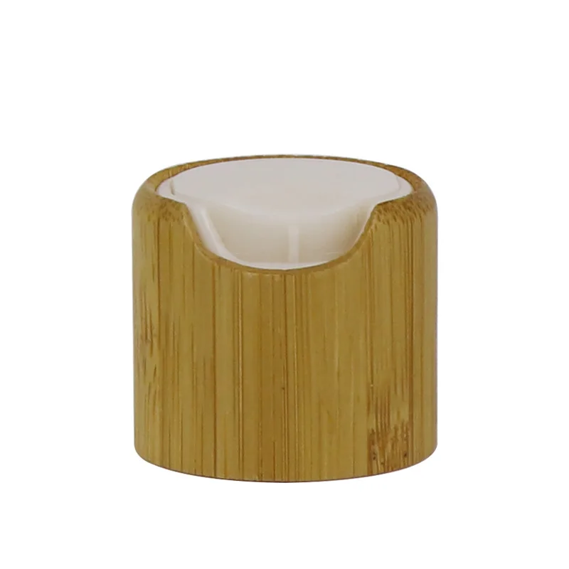 Wholesale 24/410 bamboo Press cap flip top cap, wooden shampoo cap