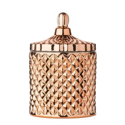 Wholesale luxury 250ml 600ml candle container rose gold 8oz 20oz geo cut glass jars for candle making