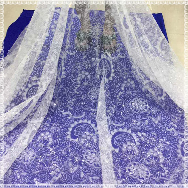 Лидер продаж высокое качество цветочный дизайн кружевной ткани для платья белые свадебные