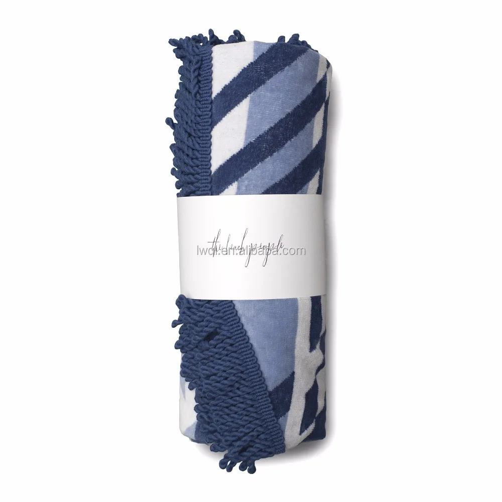 luxury beach use bath round towels with tassels custom design welcomed