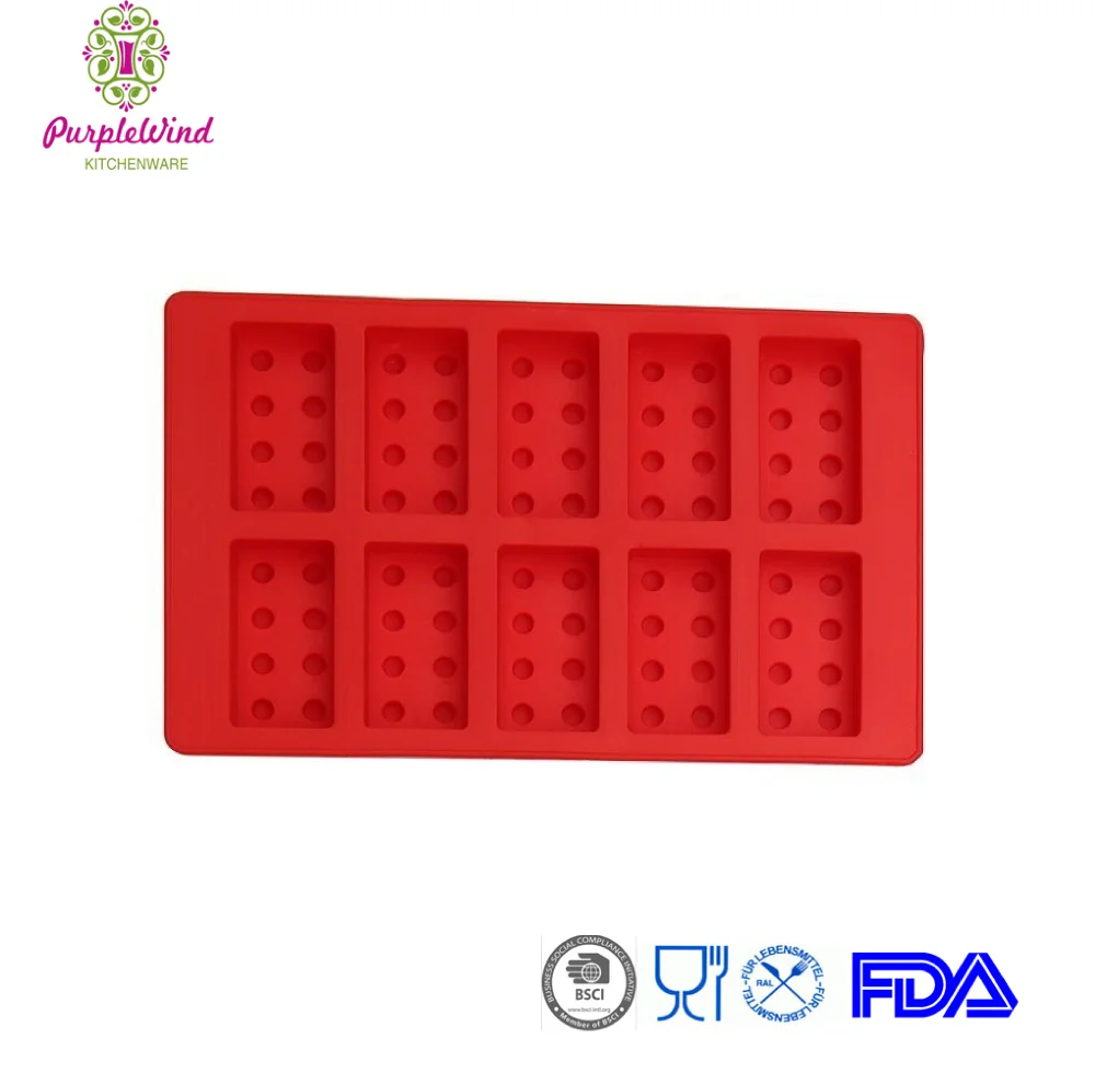 10 cavity Lego Brick Shaped Silicone Ice Cube Tray/Wholesale lego silicone ice mold