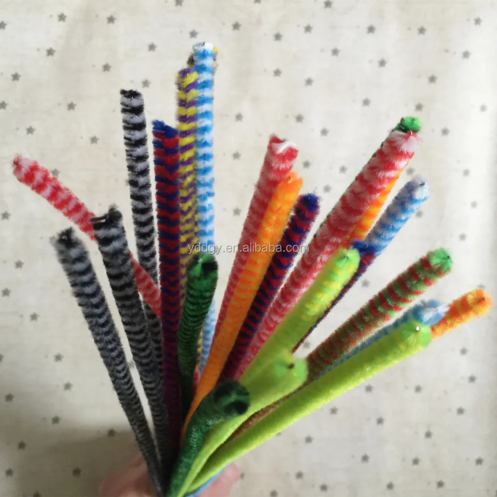 
Spring color chenille stems with pompoms DIY toys set with Googly eyes 