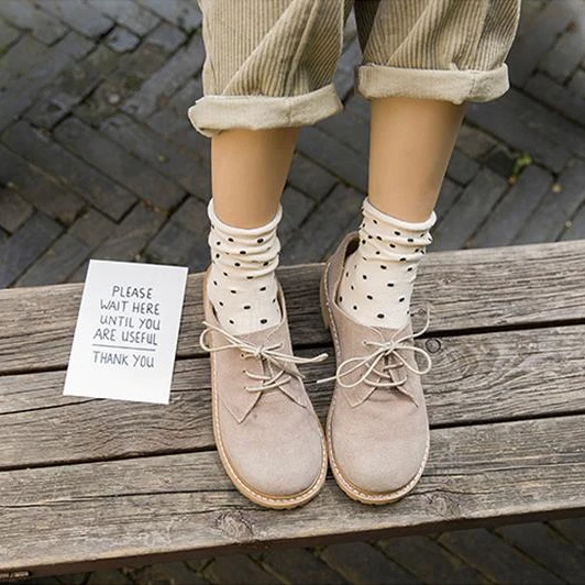 Summer Japanese Cute Dots Cotton Girls Socks Teen Tube Socks