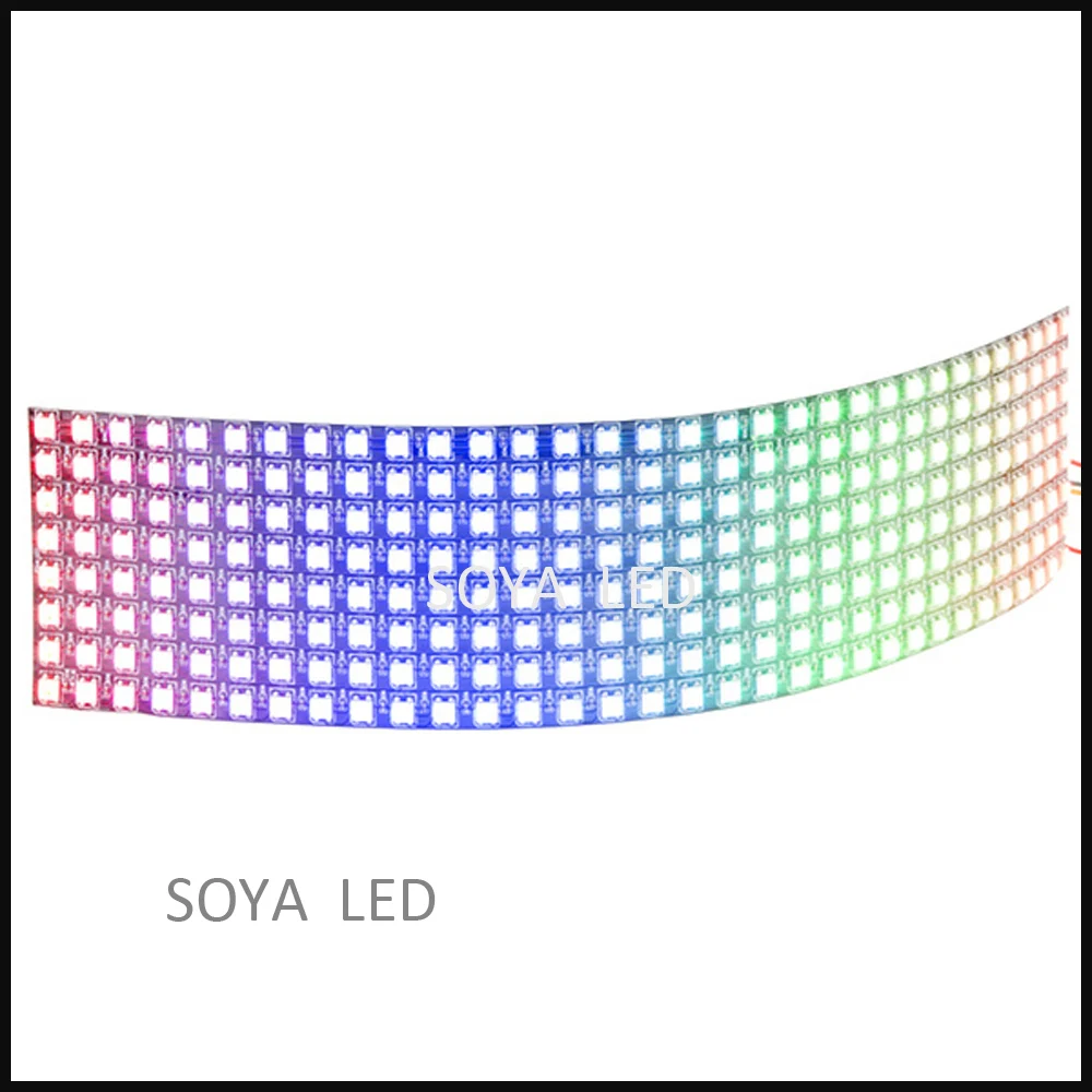
8X32 flexible rgb led pixel matrix apa102 brighter than ws2812b led matrix 