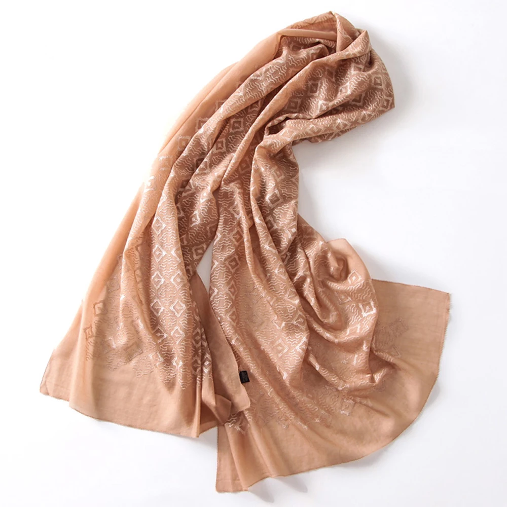 Italy thicken embroidered knitted plain solid colors pashmina cashmere shawls scarf