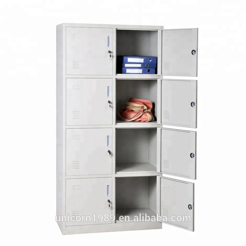 China iron cabinet manufactur factory cheap price steel staff lockers lockable 8 doors metal filing cabinet for sale
