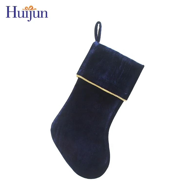 
New Design Traditional Red Green Blue Luxury Velvet Christmas Stocking With Gold Trim 